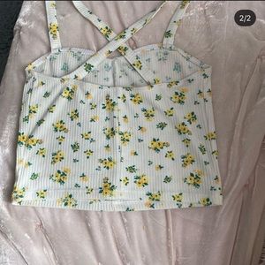 Floral crisscross back tank